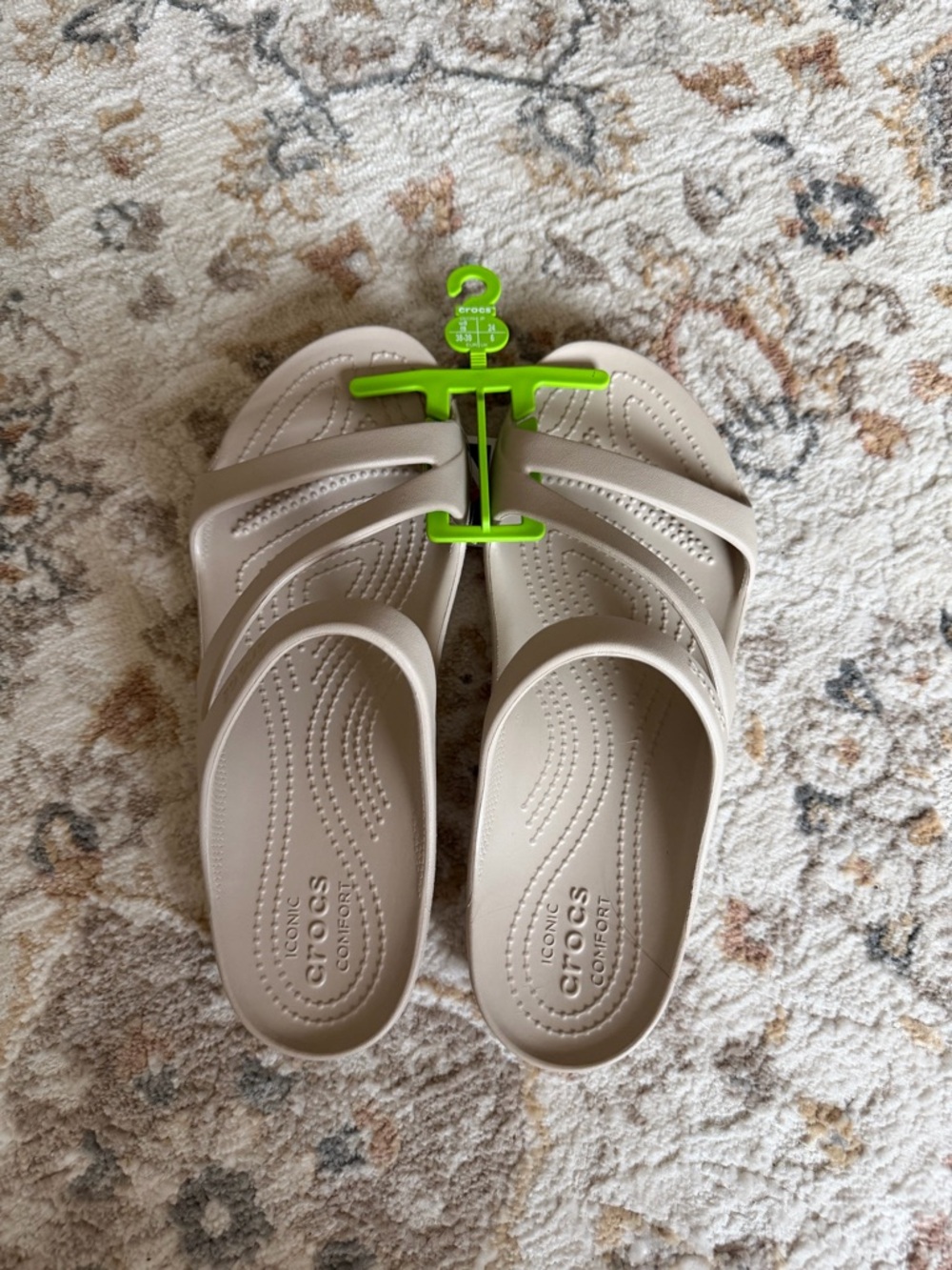 CROCS Women's Beige Slide Sandals